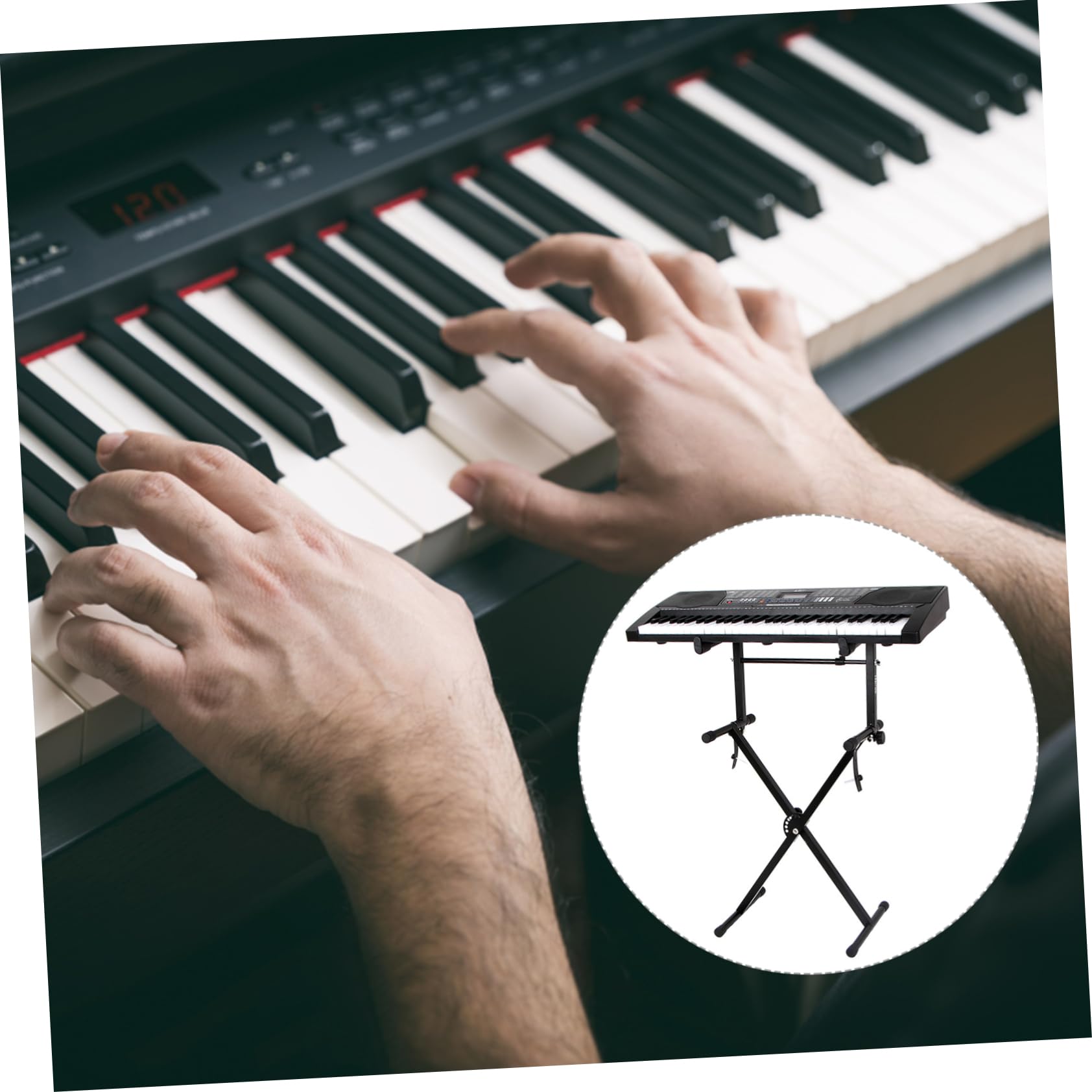 TOYANDONA Soporte Para Piano Eléctrico Resistente y Seguro Diseño Antideslizante Hierro Sólido Capacidad De Carga Alta