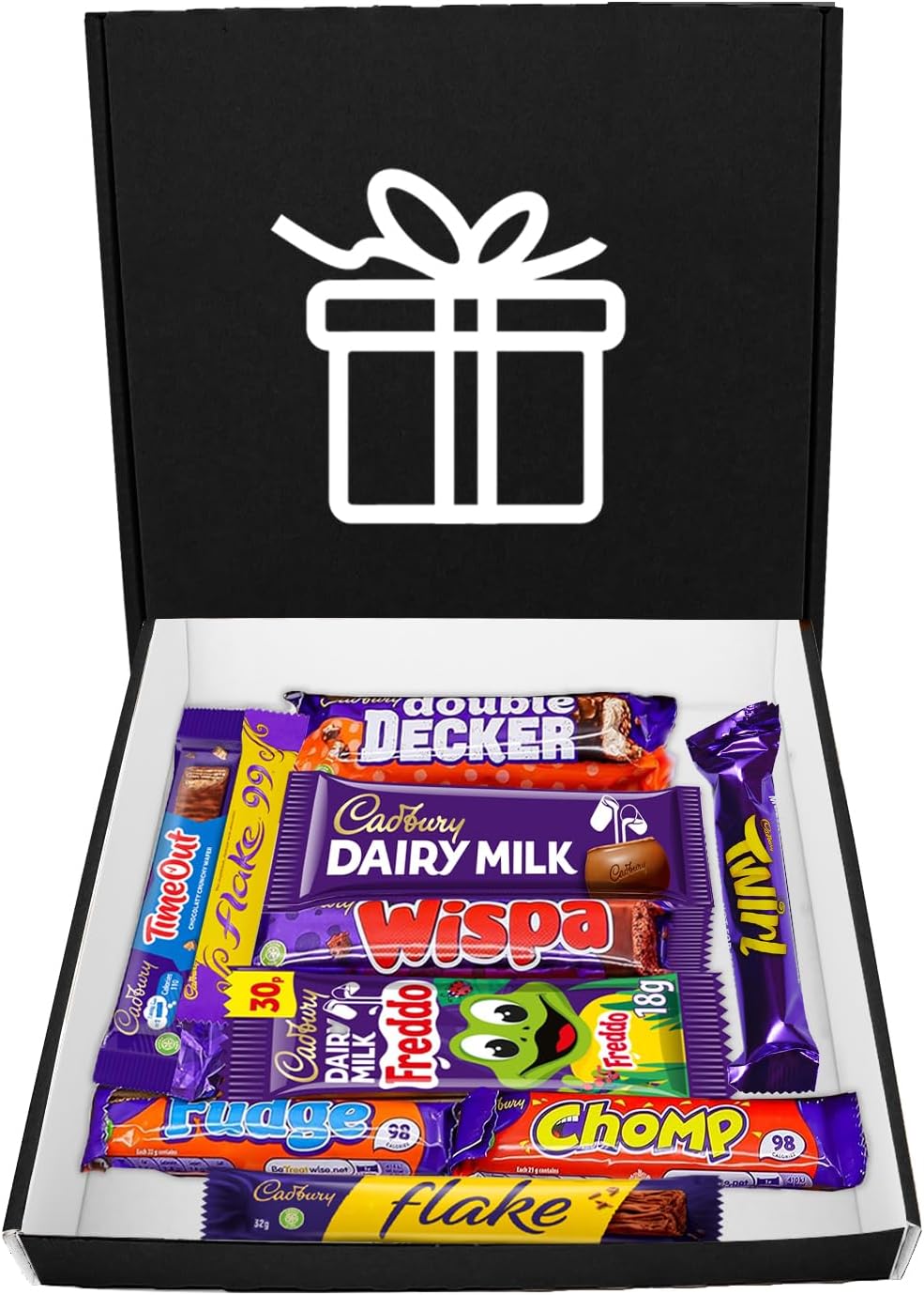 GRO VITS - Chocolate Gift Box Hamper - 10 Chocolate bars, Gift Letter Box Friendly, Treats Box, Perfect for Presents, Surprises Birthdays, Gifting And Treats