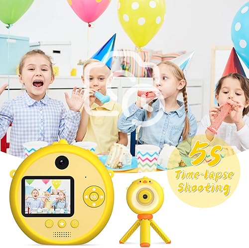 Miniatura 6 de USHINING Cámara para niños con trípode, cámara digital para selfie, cámara de video de 12 MP con foto 1080P para niños, cumpleaños, videocámara
