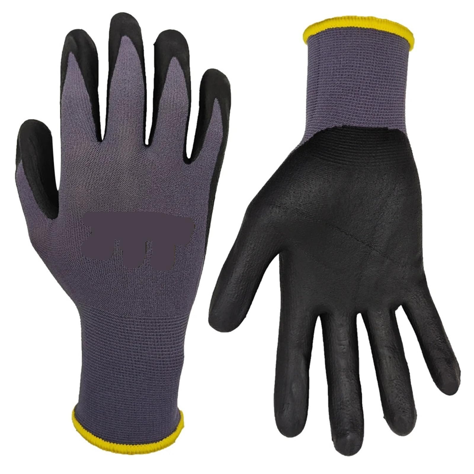 Genérico Compatible con 10 pares de guantes de trabajo mecánicos, finos y cómodos, recubiertos con palma de nitrilo de nailon CE(M)