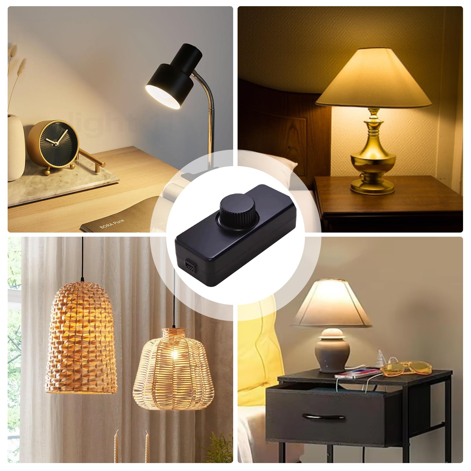 2 reguladores de intensidad para lámparas LED, CA 220-240 V/50 Hz, interruptor de intensidad de intensidad LED, 3 – 100 W, interruptor giratorio, regulador de intensidad para lámparas LED, regulador
