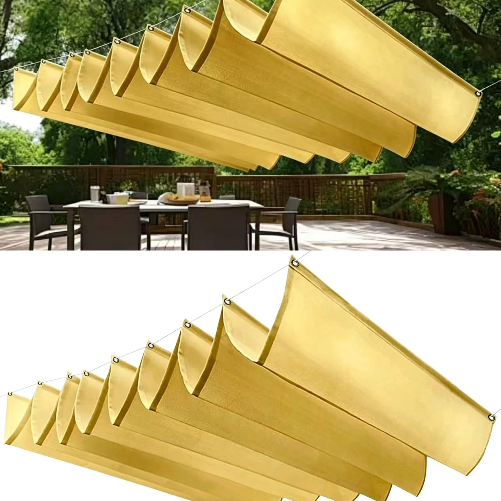 Voile d'ombrage rétractable 85x340 imperméable pour jardin