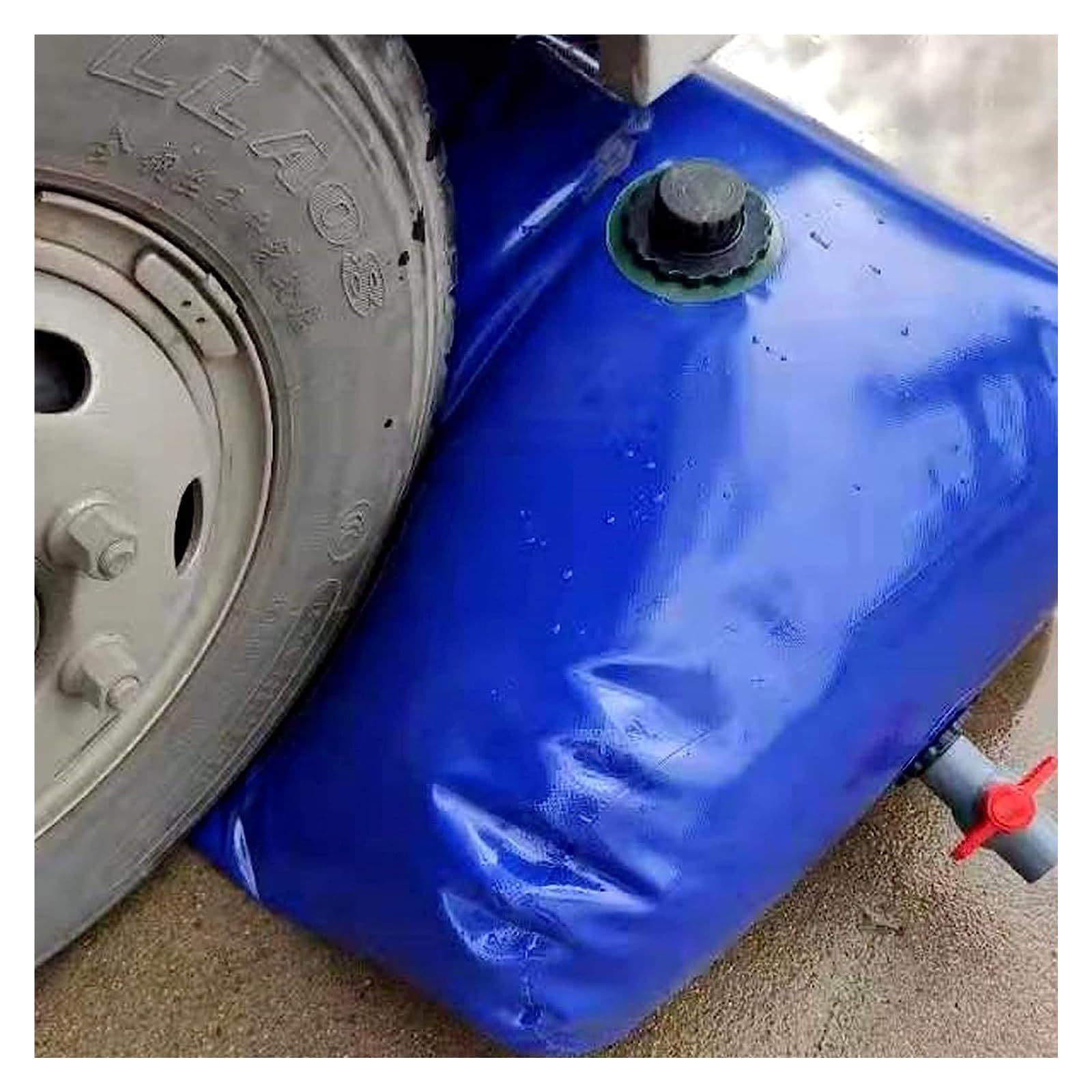Borsa per l'acqua di grande capacità, serbatoio dell'acqua leggera pieghevole con rubinetto in PVC spesso sacca per acqua piovana flessibile per esterni, per antincendio resistente alla siccità
