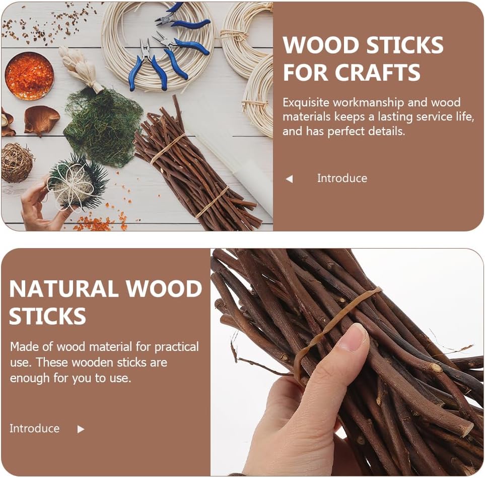 HOMSFOU 50Pcs Wood Log Sticks DIY Dried Wood Sticks 30cm Craft s Natural Twigs s for Crafting Card Making Embellishments Photo Props