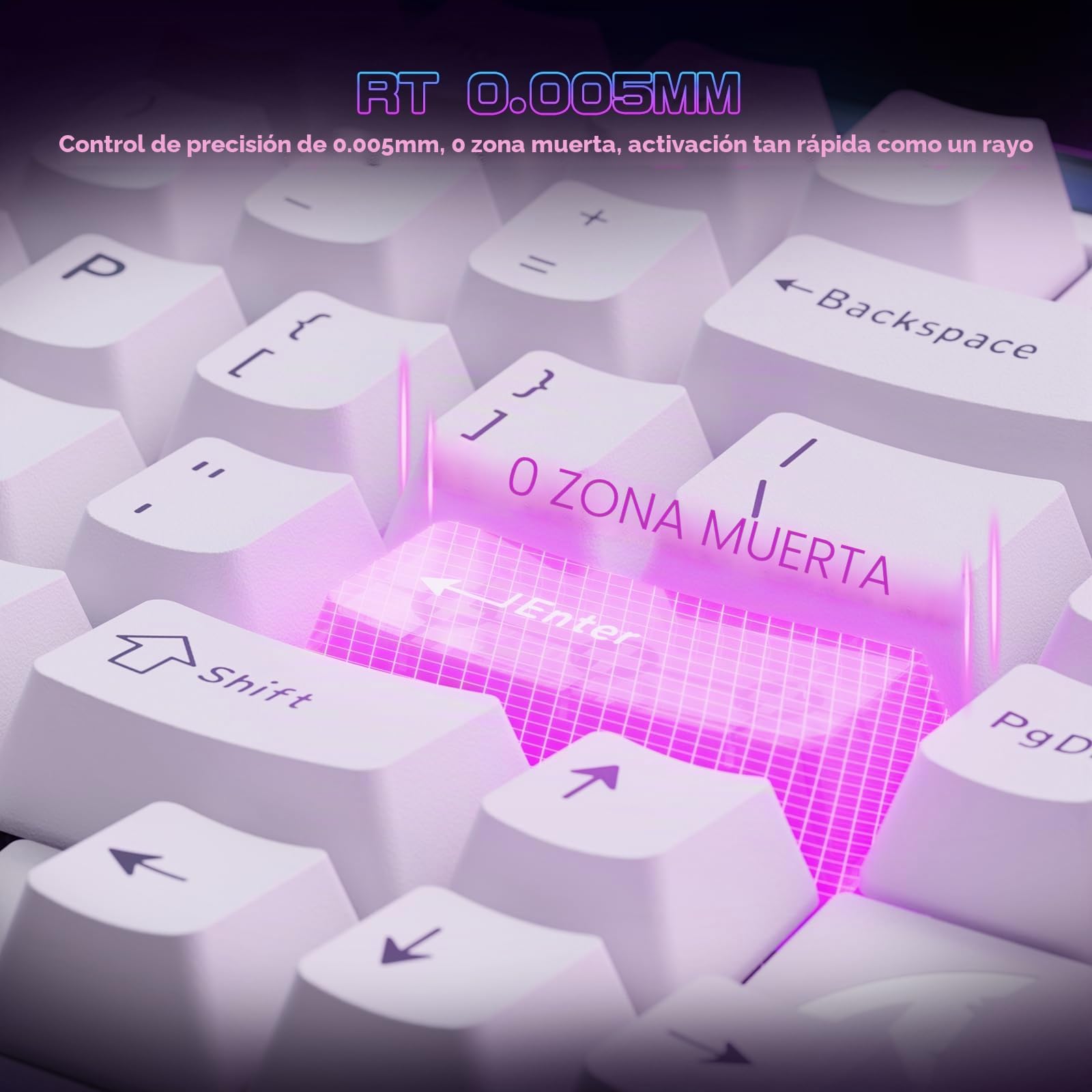 MAMBASNAKE x Attack Shark R85HE Teclado Magnético con Cable al 75%, 8000Hz Polling Rate, Disparo Rápido, Precisión RT de 0,005 mm, Latencia de 0,08 ms, RGB Backlit Box para PC/Mac (Blanco)