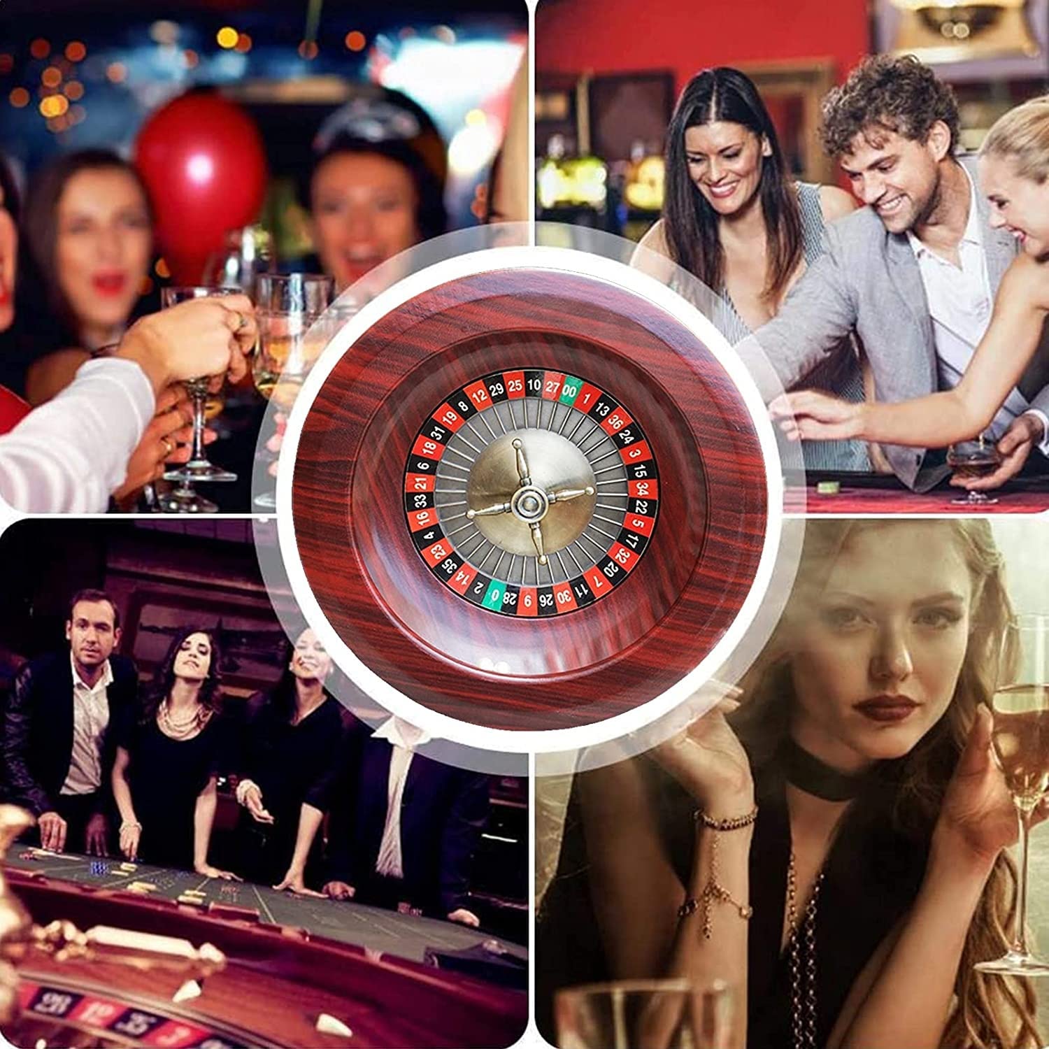 Roulette-Set, 12-Zoll-Profi-Roulette-Rad aus Holz, Drehteller-Spieltisch, perfekt für einen Spieleabend zu Hause oder eine Clubparty