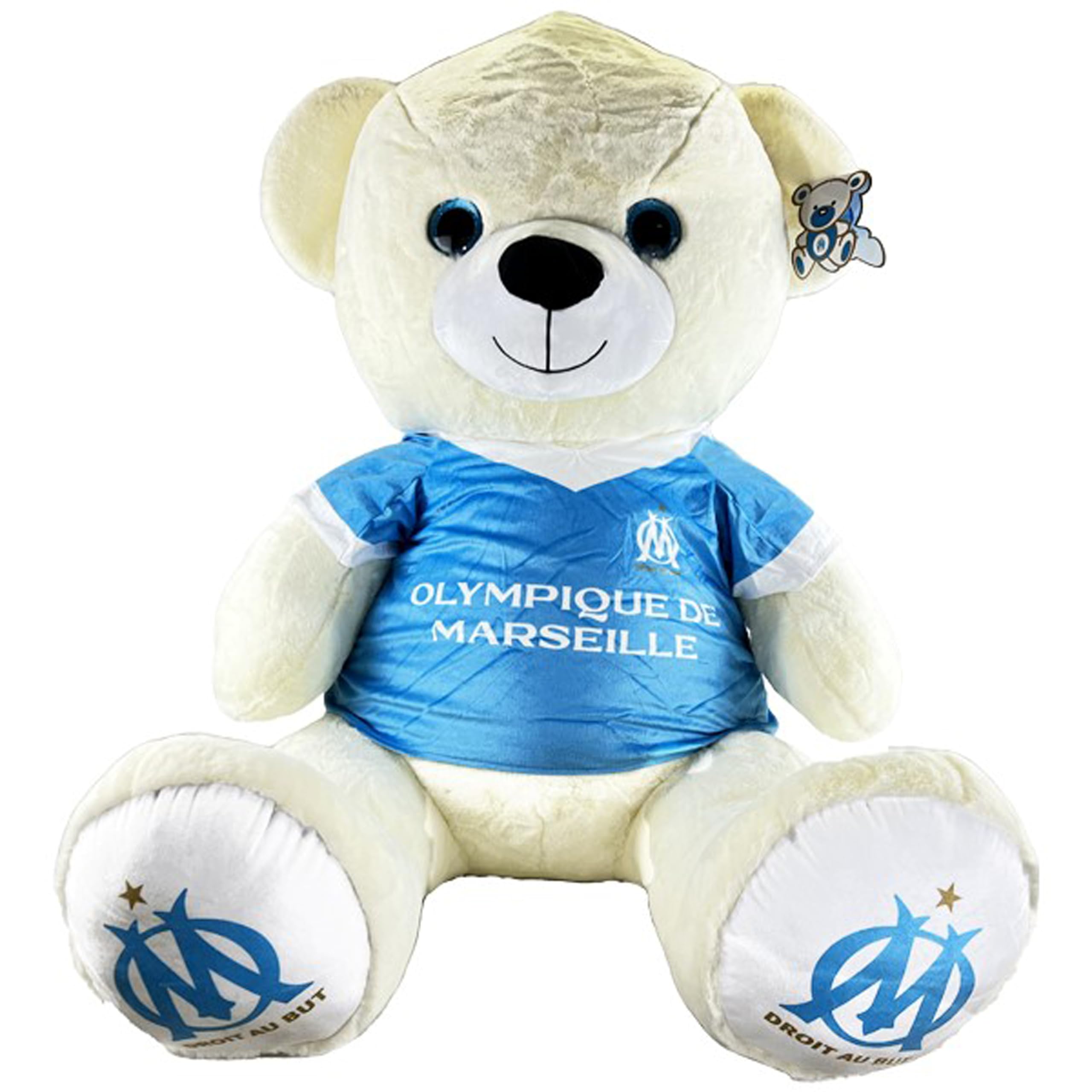 OLYMPIQUE DE MARSEILLE Grande Peluche Ours Om - 1 mètre - Collection Officielle 100 cm