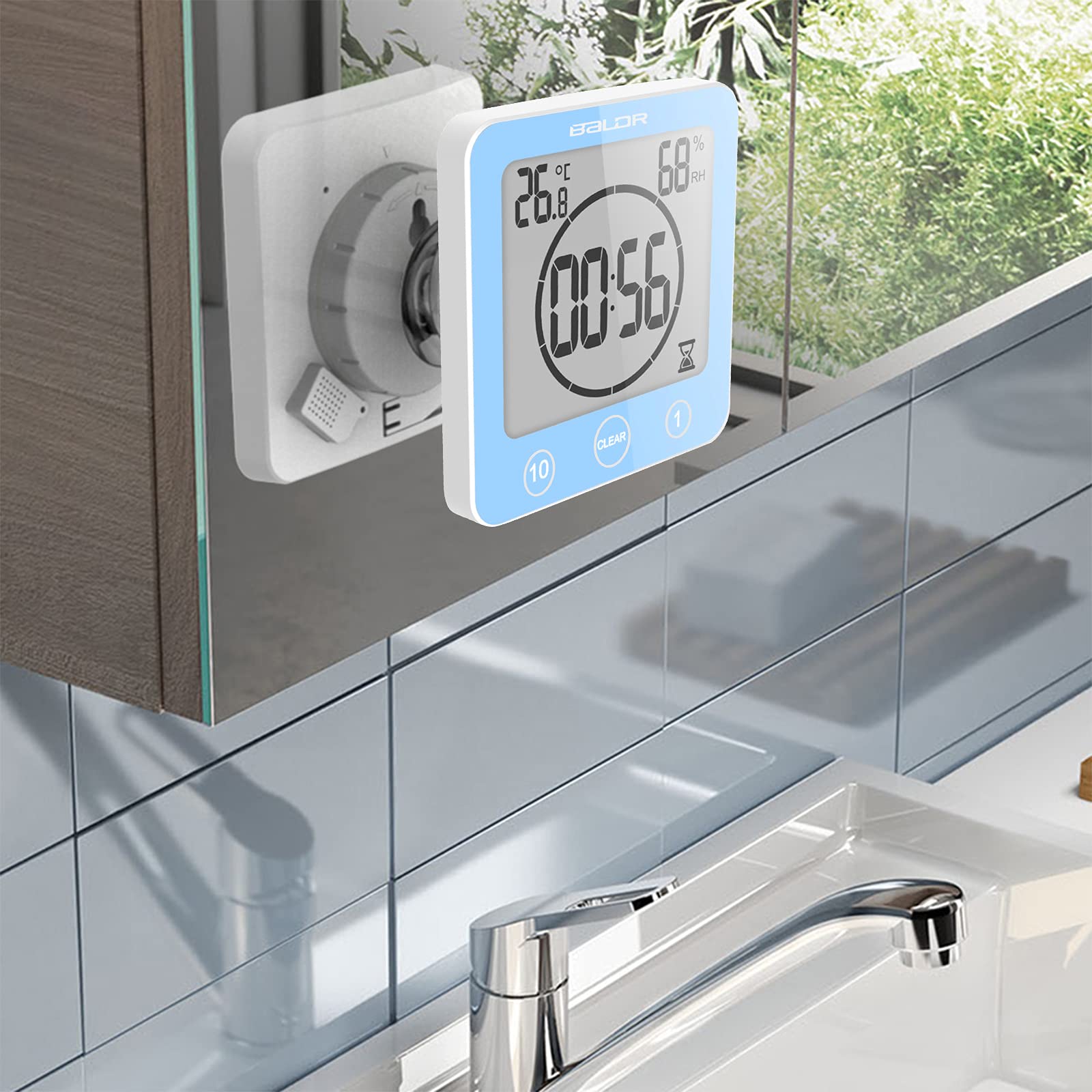 Orologio da Bagno Orologio digitale da Bagno LCD sveglia doccia digitale impermeabile controllo Touch ℃/℉ temperatura umidità alimentato batteria per doccia cucina