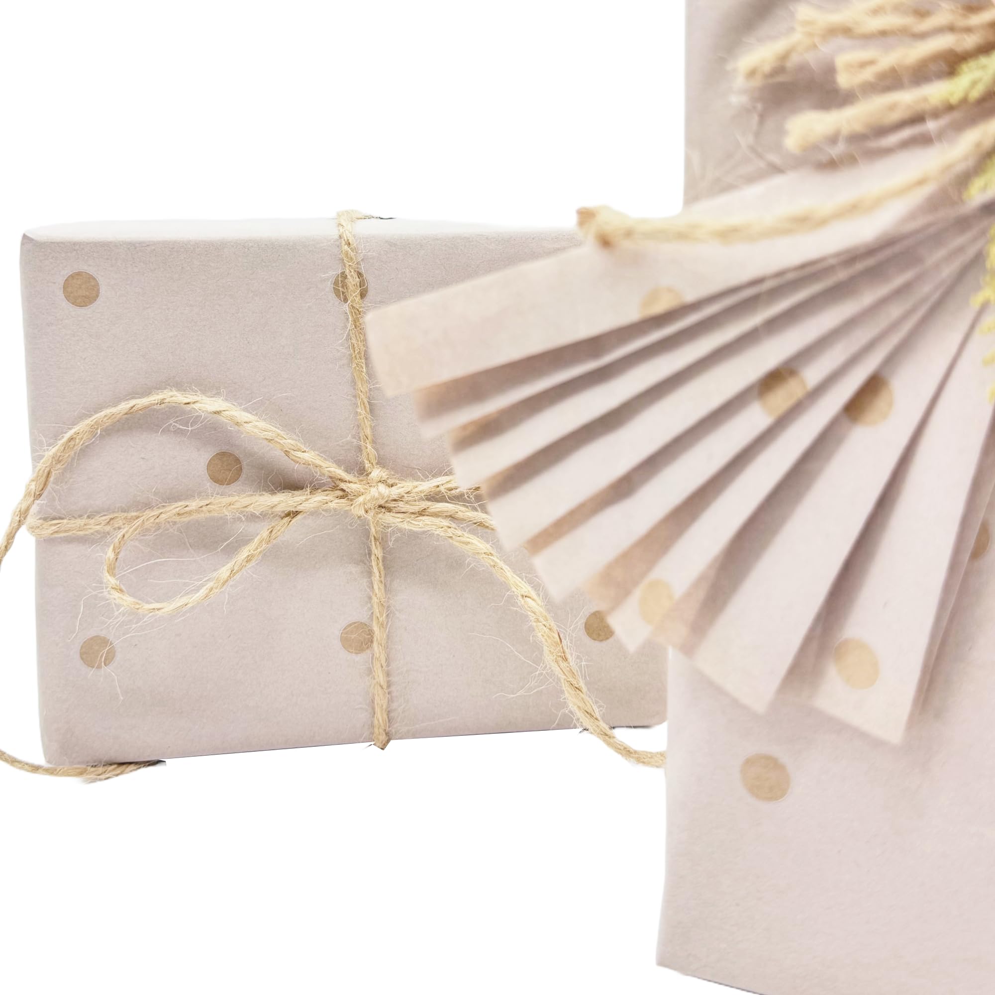 PAKOT Papel de Regalo Kraft con Puntos Marrones en Rollo Bobina Profesional para Envolver Regalos y Packaging Comercial 70 cm x 100 m