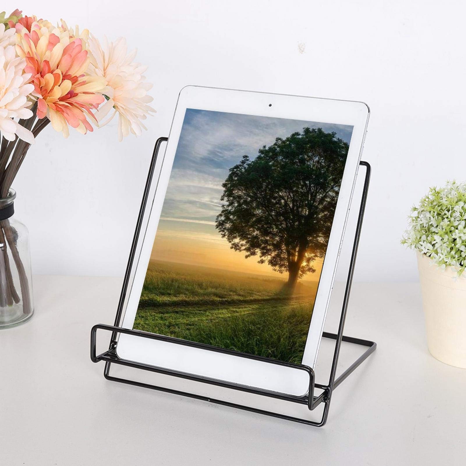 Iron Book Stand 19 x 19 x 18.5 cm / 7.5 x 7.5 x 7.3 in for Office Home Brand New(black)-image-13