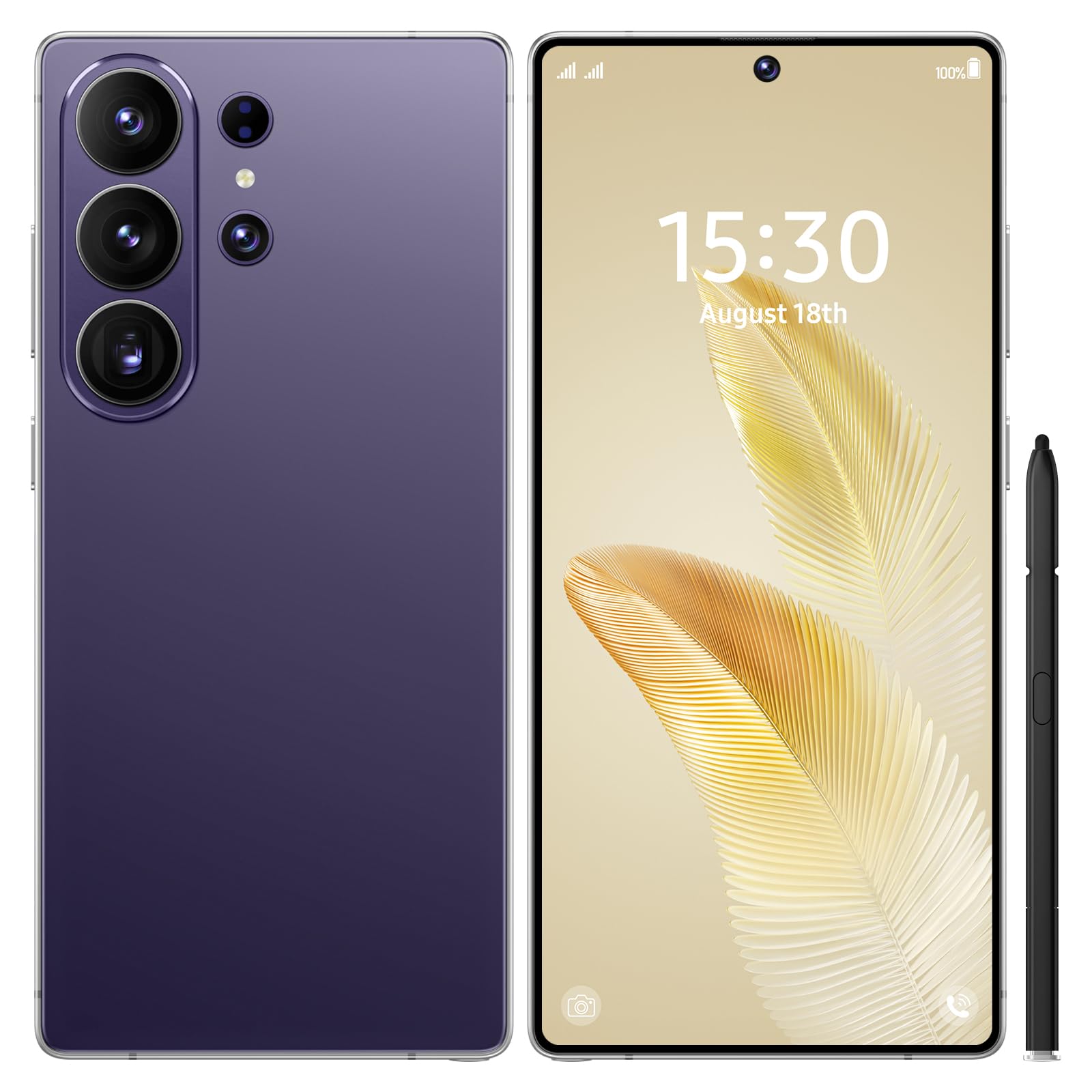 S26 Ultra Unlocked Smartphone, 7.3” 4K ULTRAHD Perforated Display, Snapdragon 8 Gen 4, 108MP+78MP Camera, 12GB+512GB, 8000mAh Battery, Built-in Pen, Dual SIM 5G (Orange) — view 10