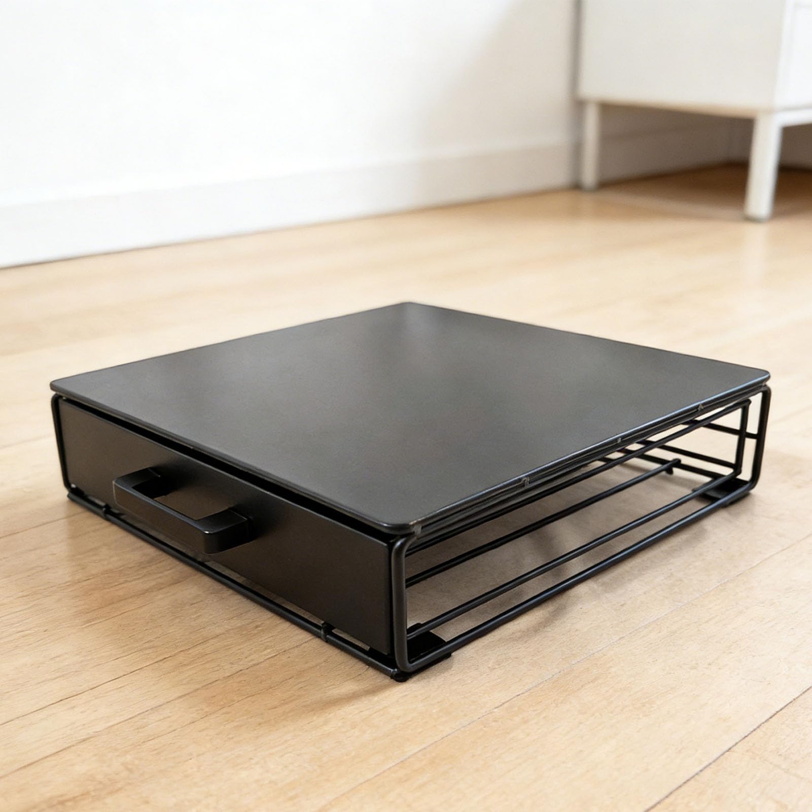Tnfeeon Cassetto per Cialde di caffè per Contenere Tazze, 36 Capsule, Organizer da Banco di Grande capacità Sotto la Macchina per il caffè, Contenitore per Cialde in Ferro con Scivolo Liscio (BLACK)