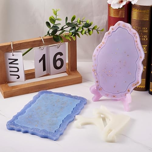 Miniatura 4 de 4 moldes de silicona para marco de fotos, molde de fundición de resina con clip de lámina dorada y plateada, decoración de purpurina para