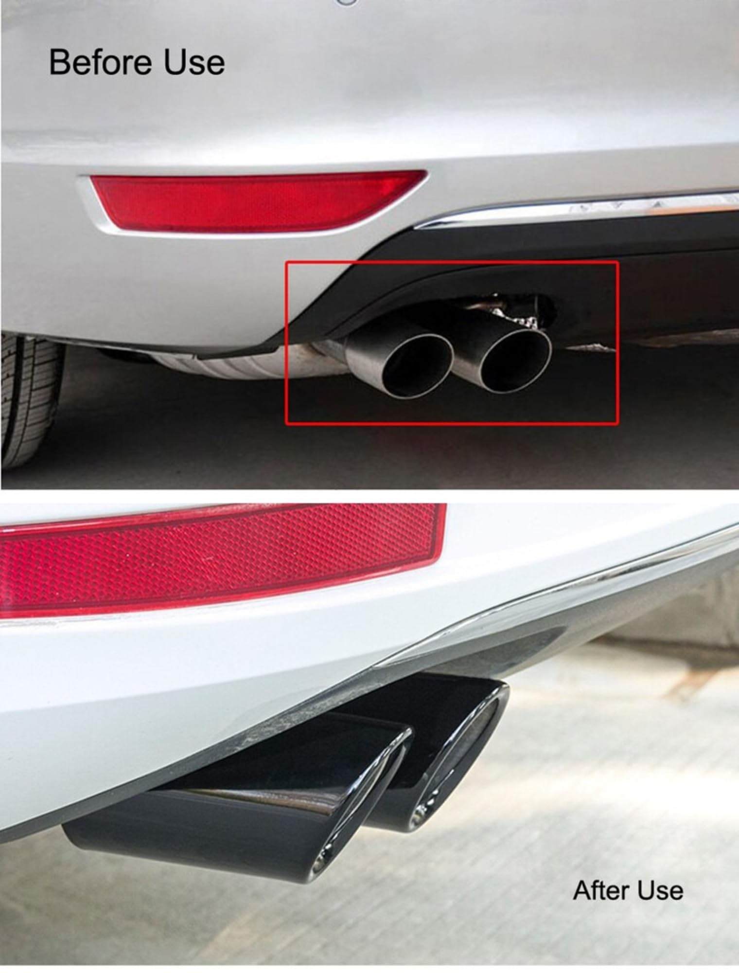 2 szt. osłona końcówki wydechu samochodowego kompatybilna z Audi A4 B8 A3 A1 Q5 i VW Tiguan Volkswagen Passat B7 CC akcesoria do wykończenia układu wydechowego(Black)