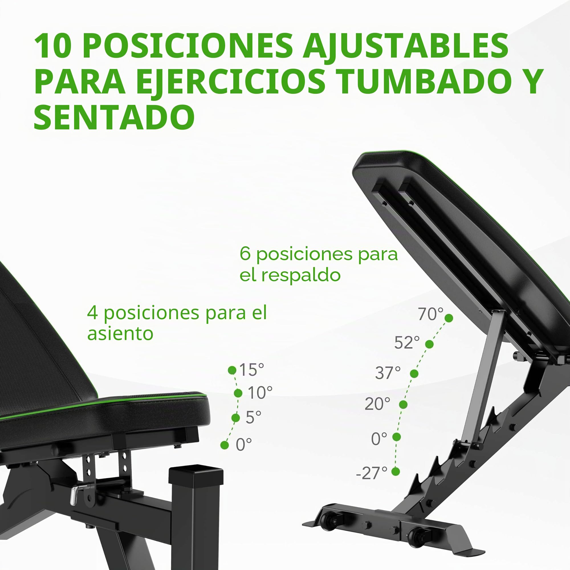 Tunturi Uni UB60 Utility Bench Oblicuo Banco, Negro, 1