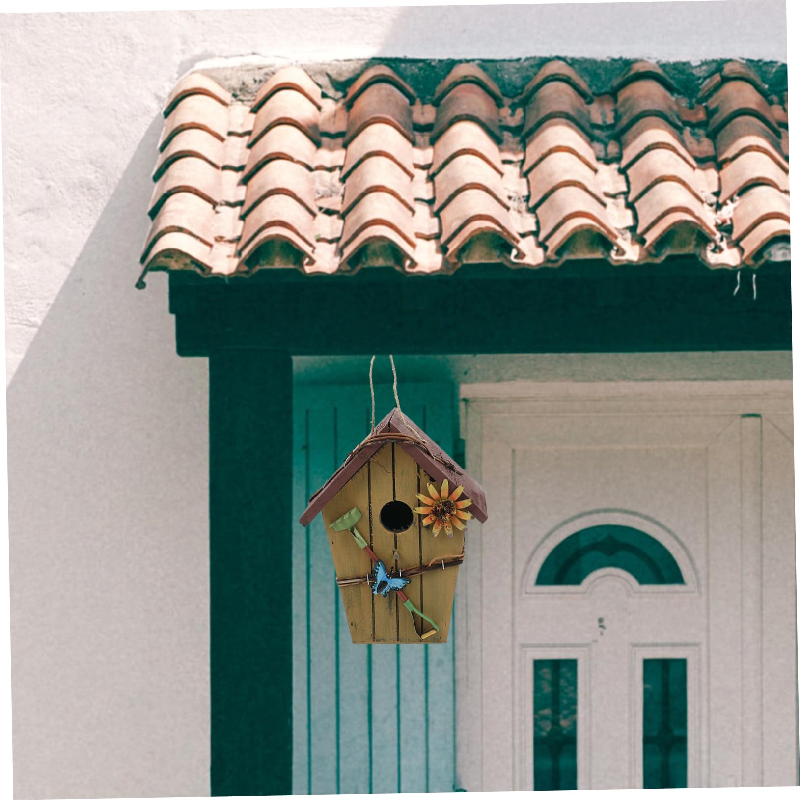 Toyvian 2piezas Casitas para Pájaros De Madera Natural Nido Colgante Asa para Jardín Hogar para Pájaros Decoración para Jardín