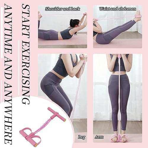 Miniatura 5 de Cuerda de tensión multifunción  Bandas de resistencia elásticas de 6 tubos, banda de resistencia de pedal con mango, bandas de ejercicio de látex