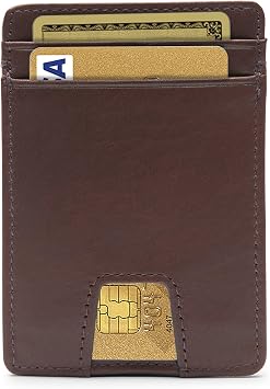 Leatherology Premium Mahogany Men's Slim Utility Card Wallet with Thumb Tab - Mahogany