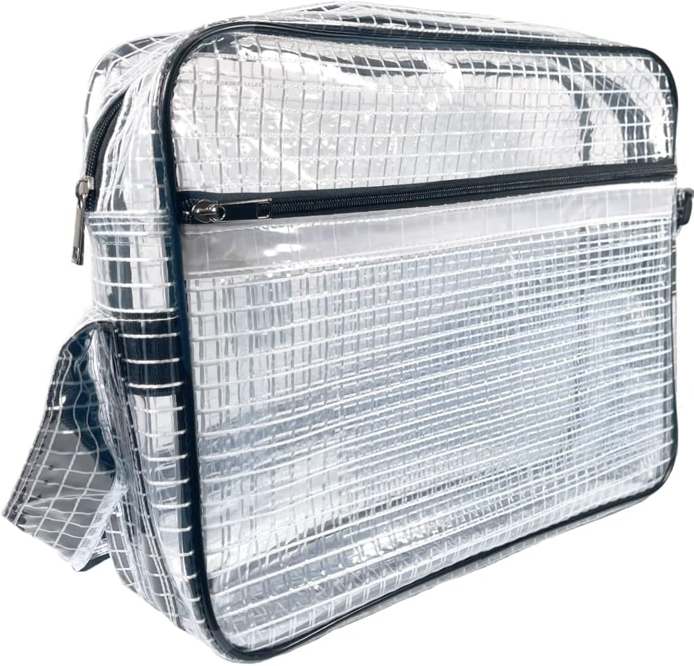 Clear Stadium, Engineer Bag,15.7 Inches Transparent ESD Anti-Static Shoulder Bag, Cleanroom Tool Bag, Thick PVC, 15L Capacity