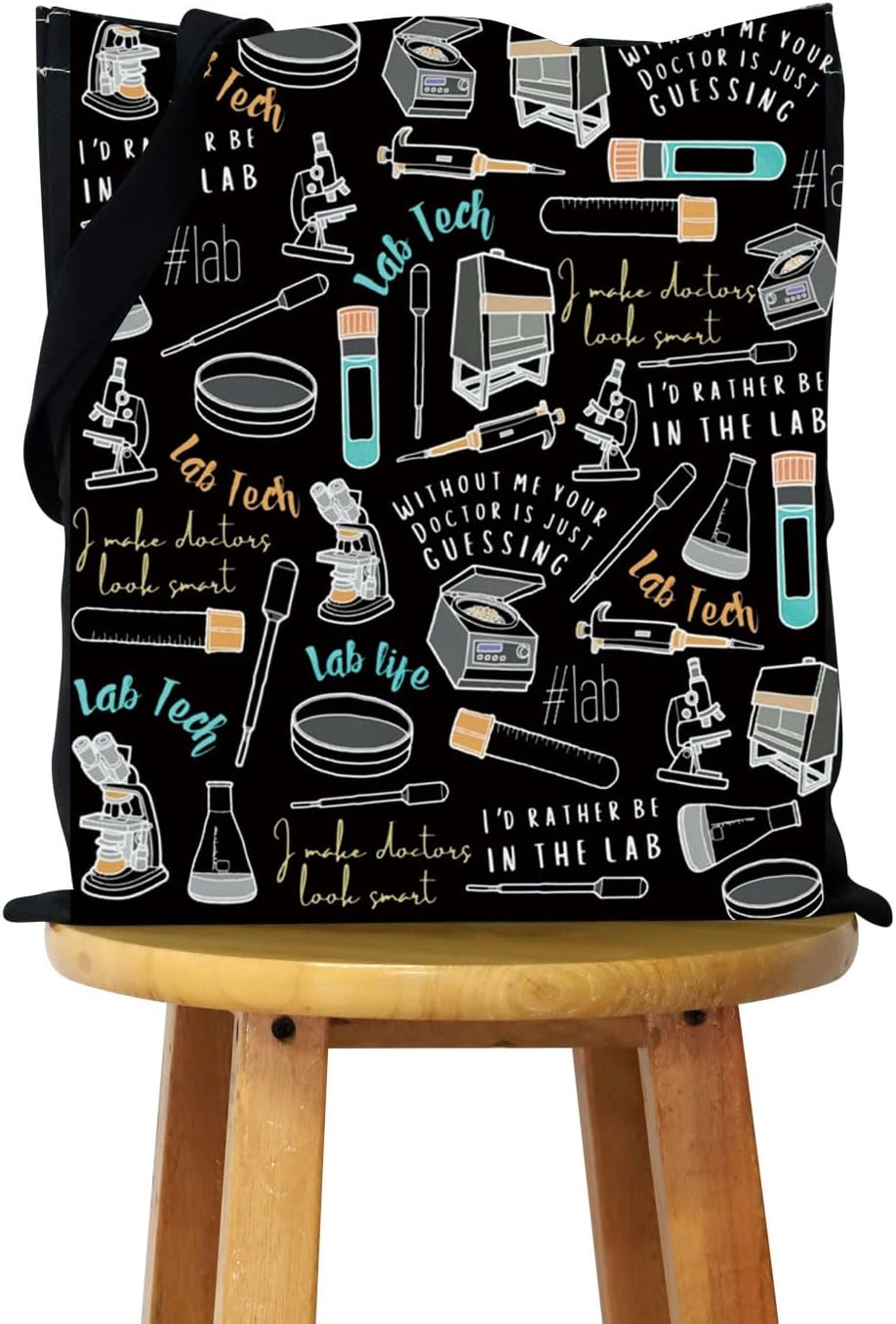 WCGXKO Lab tech Gift western Lab Gift Laboratory Technician Lab Week 2025 Zipper Pouch Makeup Bag (lab tech Tote)