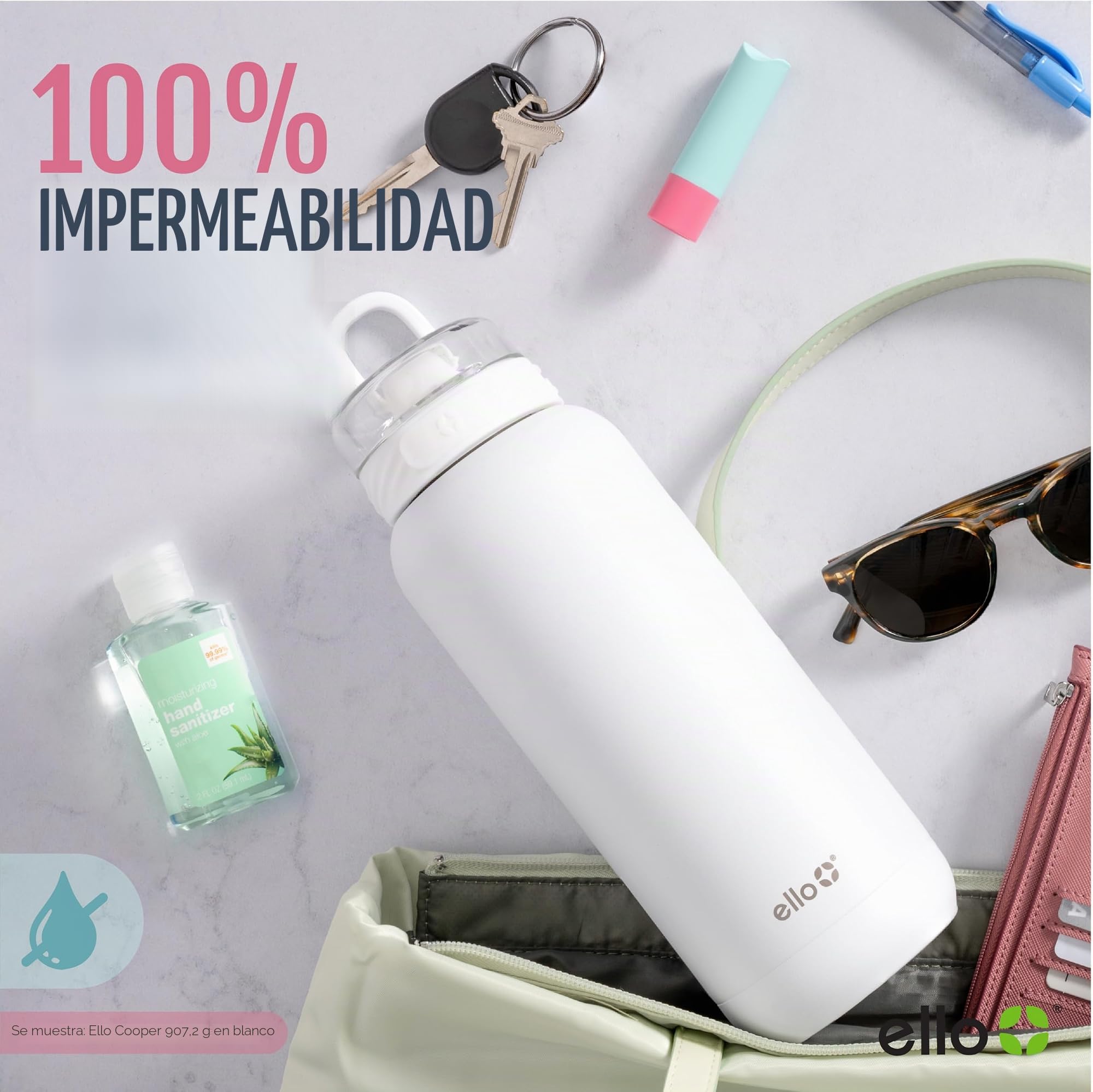 Ello Botella de Agua de Acero Inoxidable con Aislamiento al vacío Cooper