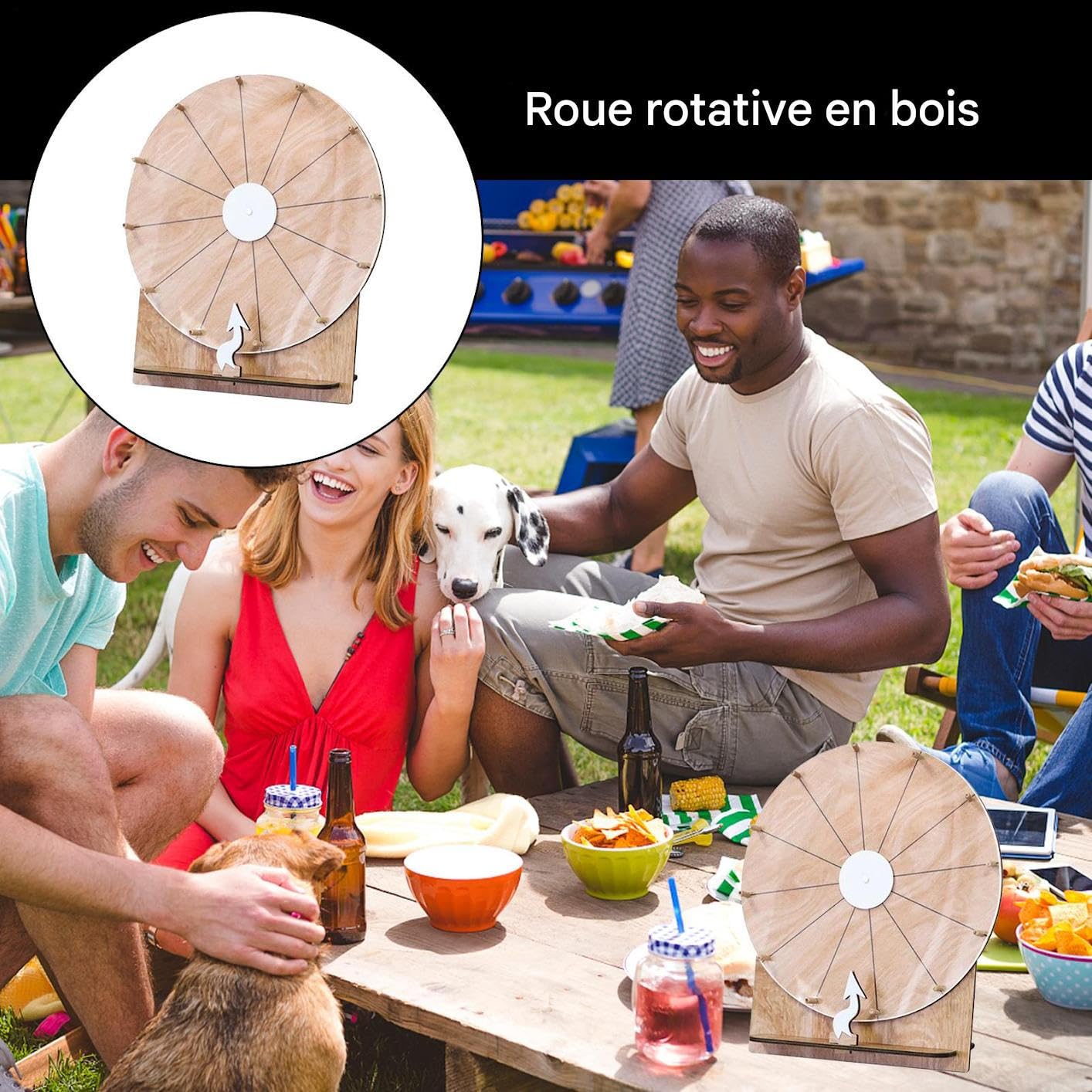 Générique Ruota girevole,Rotella in legno da 28 cm per tavolo