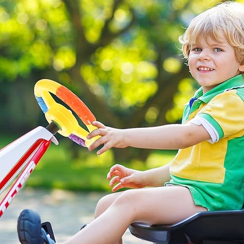 Miniatura 2 de Alipis Volante de juguete para niños para asiento trasero de automóvil, simulación, volante de conducción para niños de 16.5 pulgadas, juguete de