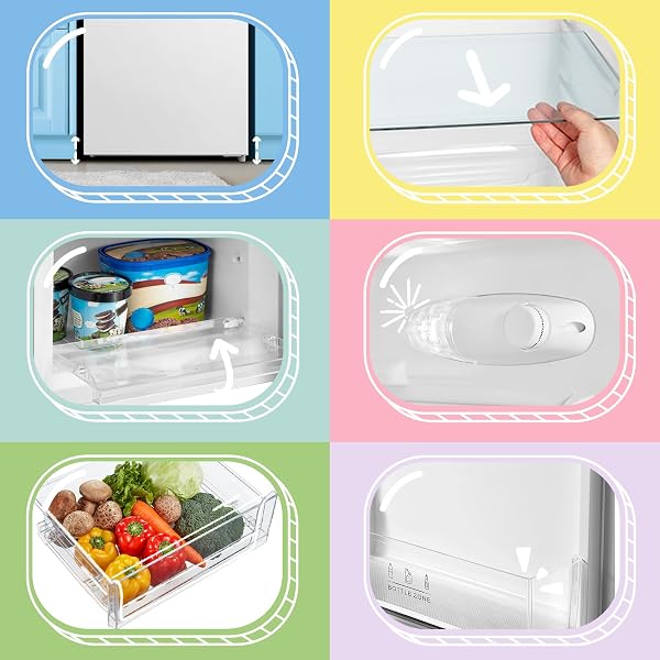 COMFEE' RCB169WH2(E) Frigorifero Combinato, 174L, Basso Gelo, Frigorifero Congelatore, Altezza 150 cm, Bassa Rumorosità 39 dB, Luce LED, Temperatura Regolabile, Bianco - 4
