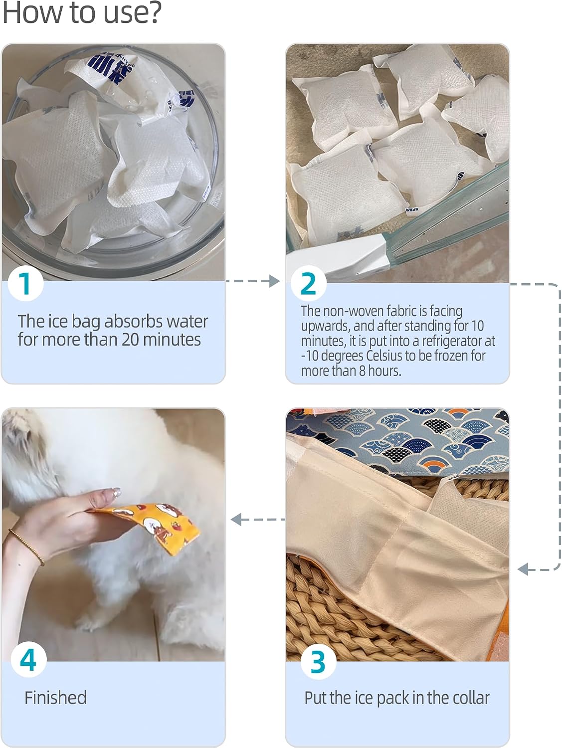 Hosiwei Dog Cooling Collar with Ice Packs - Adjustable Pet Cooling Bandana for Summer, Reusable & Freezable Neck Wrap Scarf for Dogs - Hot Weather Chill Out Accessory