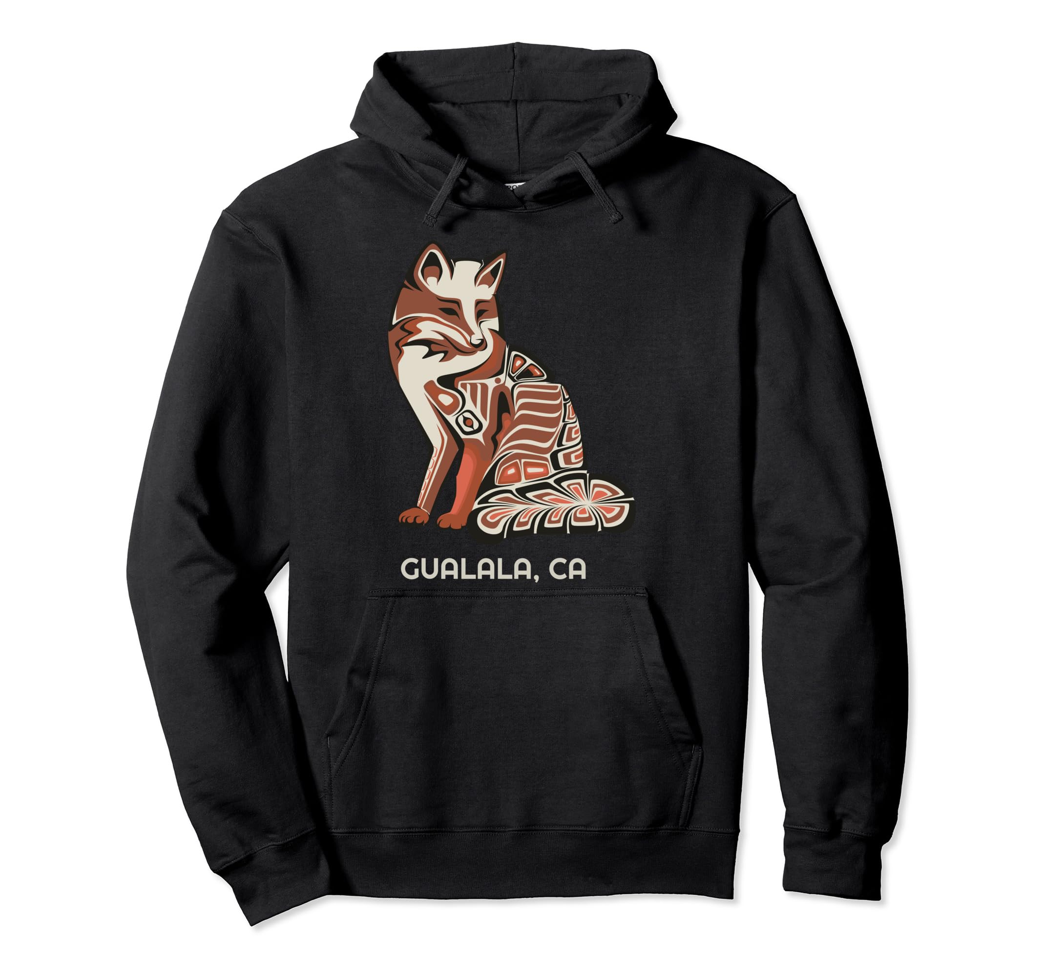 California Tribal Fox Gualala Native American Pullover Hoodie