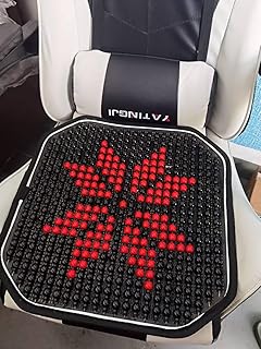 Jero.Ted Thicken Car Beads Seat Cover, Cooling Seat Cover Wooden Bead Cool Cushion Mat, Large Black Red Wooden Beads Chair Cushion Pad for Home Office Cars