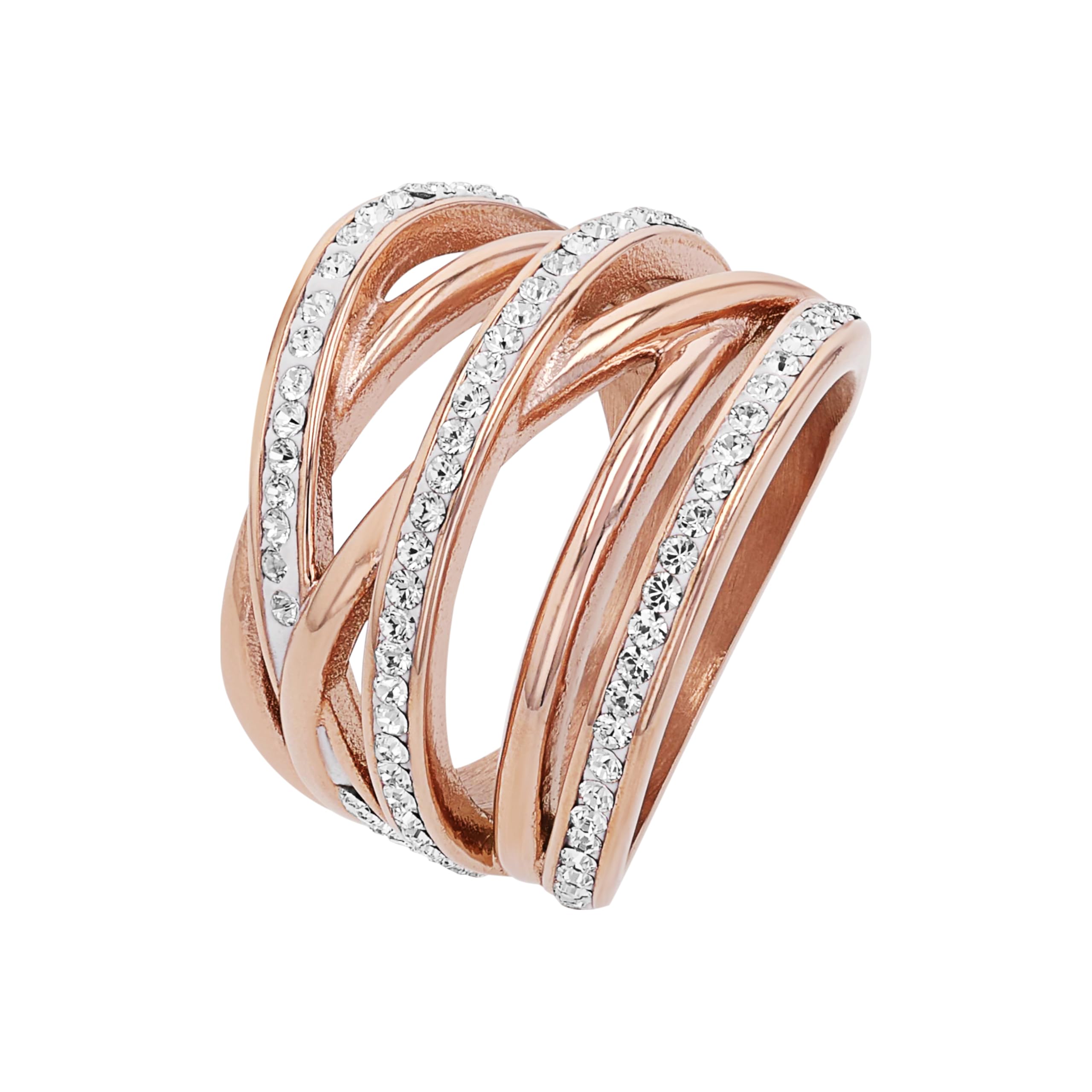 s.Oliver Ring Edelstahl Damen Ringe, mit Kristall, Kommt in Schmuck Geschenk Box