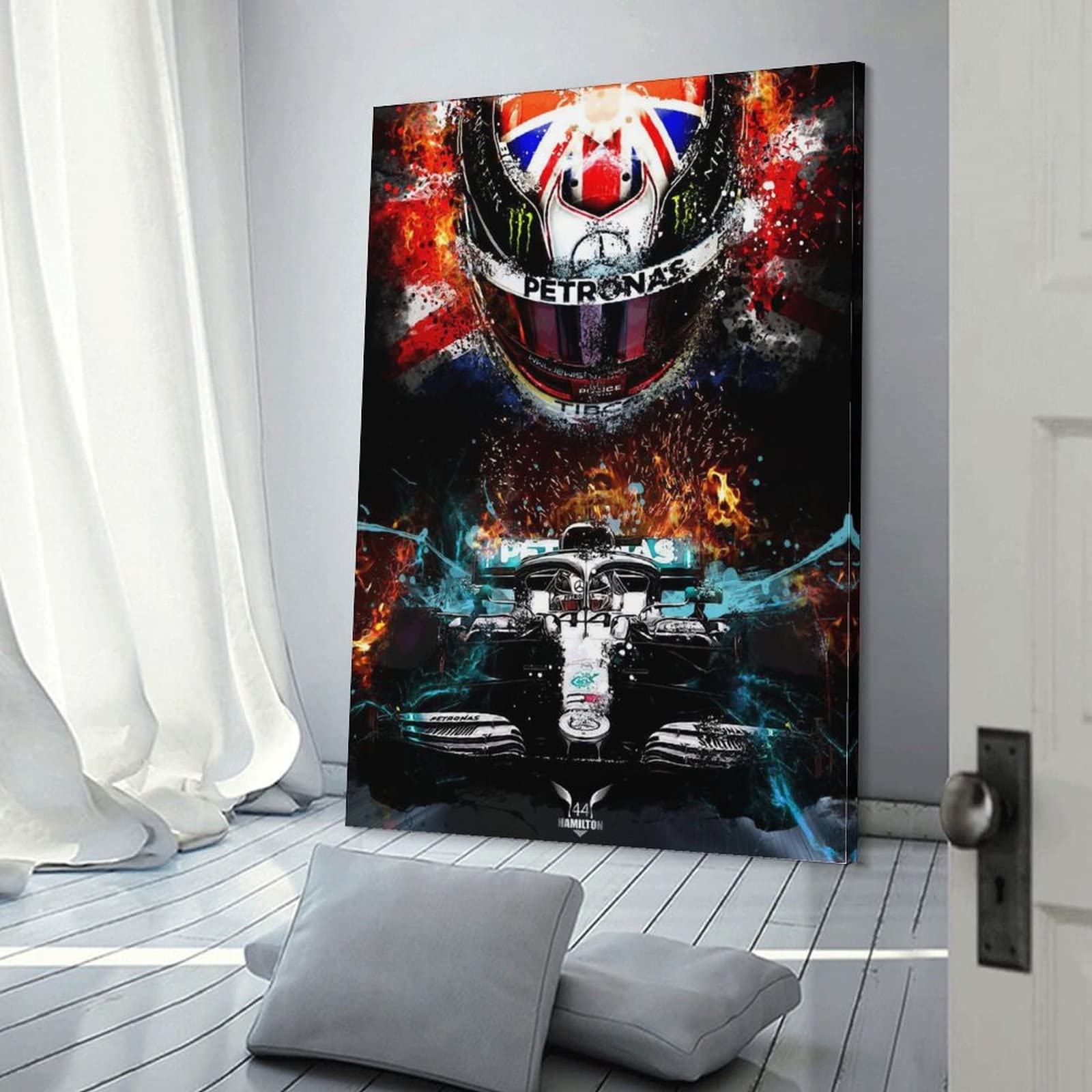 Poster Lewis Hamilton Sur Toile 30x45 Cm - Décoration Murale Sport, Salon, Chambre, Bureau