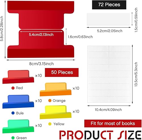 Miniatura 2 de Pestañas autoadhesivas insertables de 2 pulgadas con insertos imprimibles, pestañas de índice de plástico para cuadernos, pestañas de archivo
