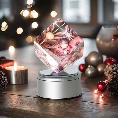 Miniatura 6 de Marco de fotos de cristal 3D personalizado, marco de fotos de cristal con impresión UV personalizado con tu propia foto, regalos personalizados de