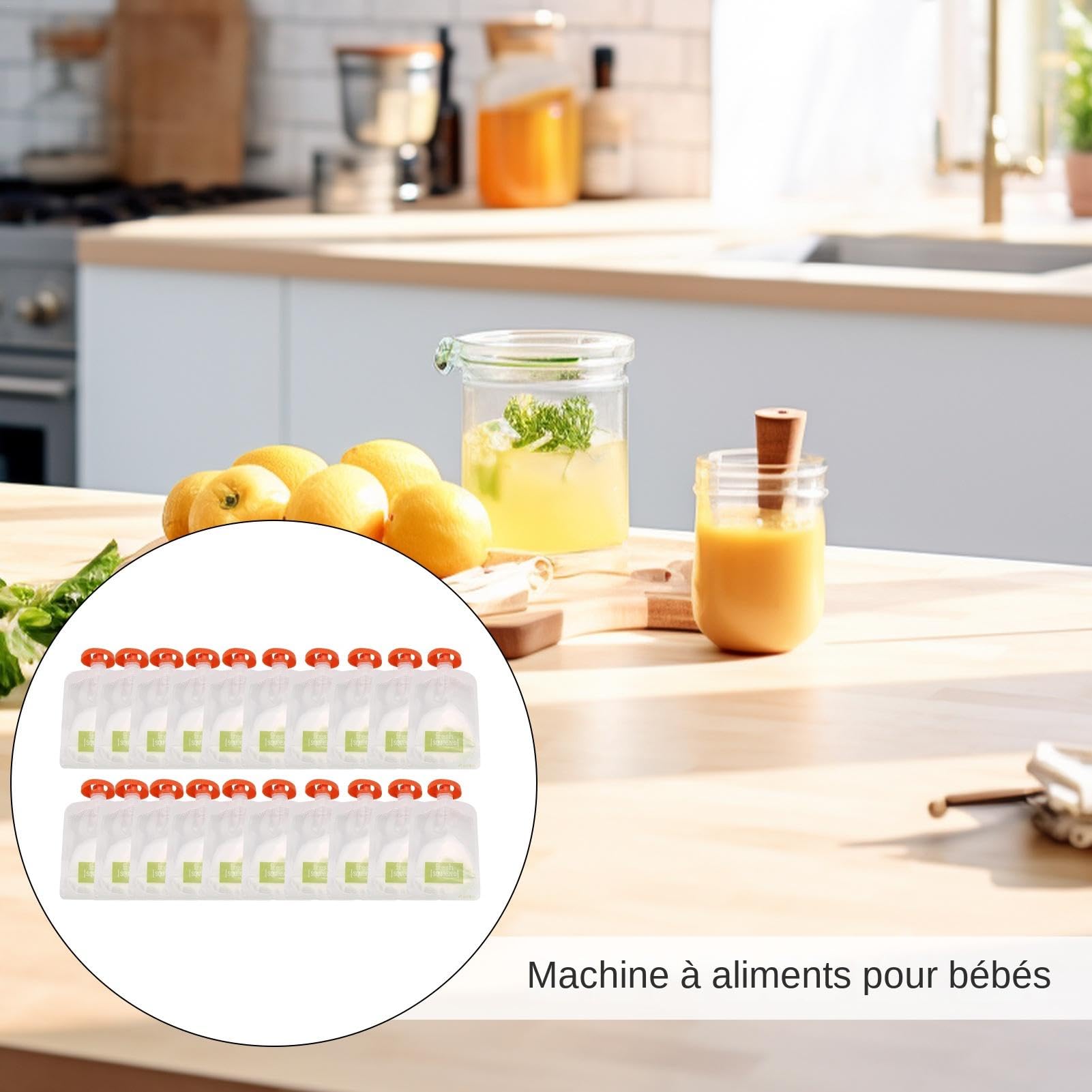 26x12.5x23cm Station De Compression Pour Aliments Pour Bébé, Station De Compression Pour Jus De Fruits Frais Et Nourriture Pour Bébé Avec Sacs De Rangement, Portable Machine À Aliments Pour Béb