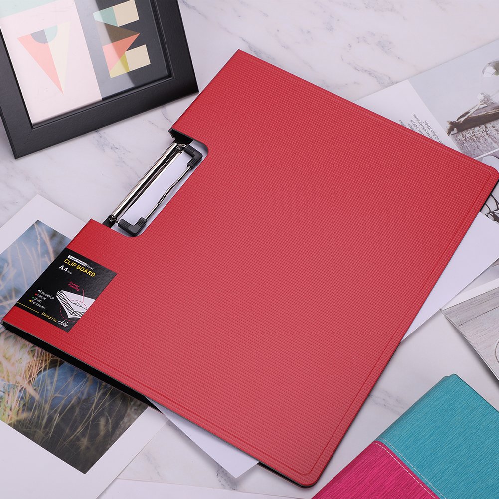 Foldable Clipboard Storage Foldable Plastic Clipboard Storage - Double Clip Document Holder With 360 Flip Writing Pad (Grey) Pink Foldable Clipboard - View #8