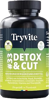 DETOX&CUT Premium-Komplex mit Mariendistel | Hochdosierte pflanzliche Formel mit Artischocke, Nopal & Bromelain | Für Alltag & Balance | TRYVITE | 90 Kapseln