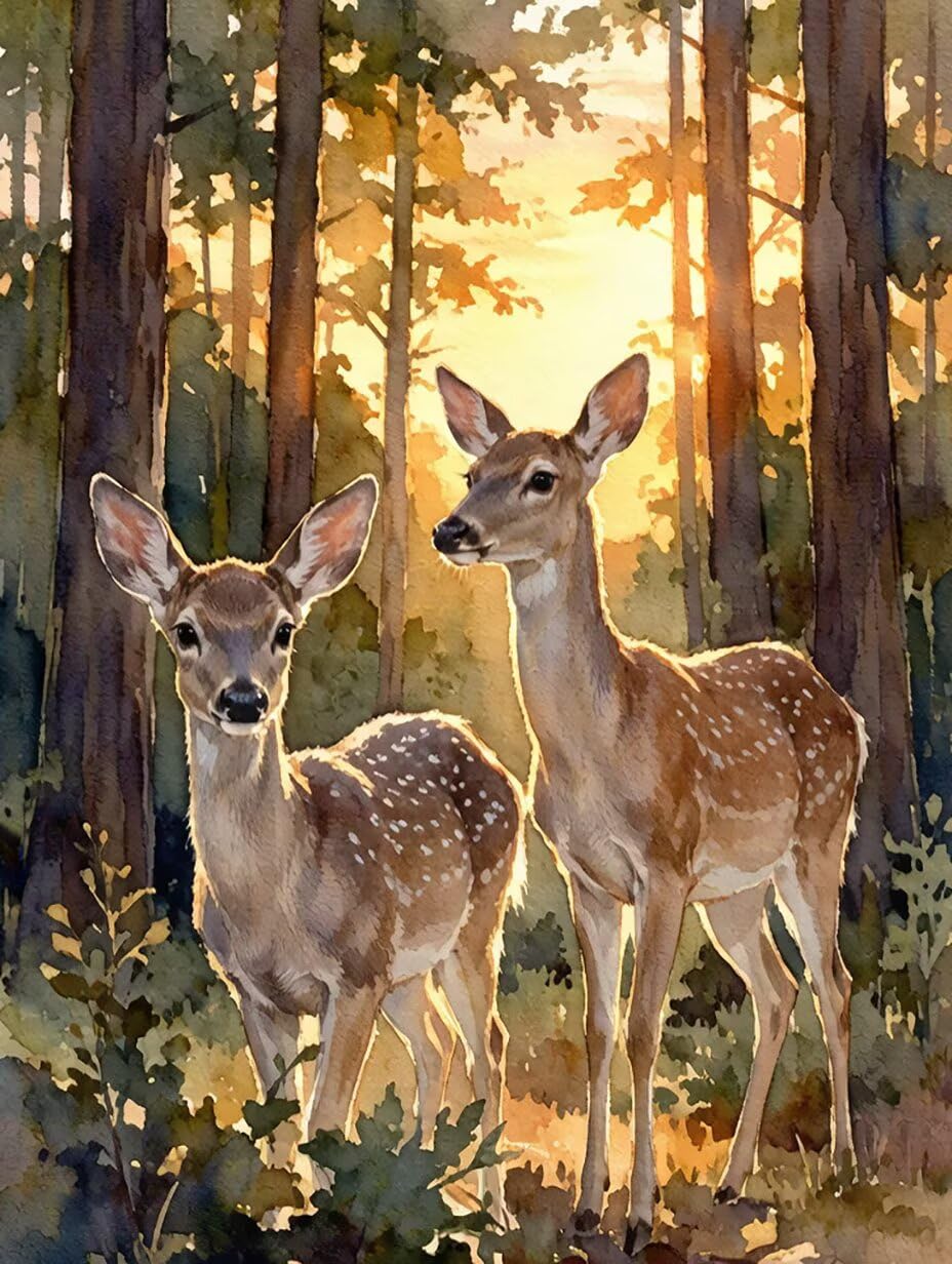 5D Diamond Painting Adultos Ciervo Pintura De Diamante Animal Manualidades Adultos DIY Dibujos Con Diamantes Cuadrado Completo Diamond Art Punto De Cruz Kit para Decoración Hogar 90x120cm 0-5D379
