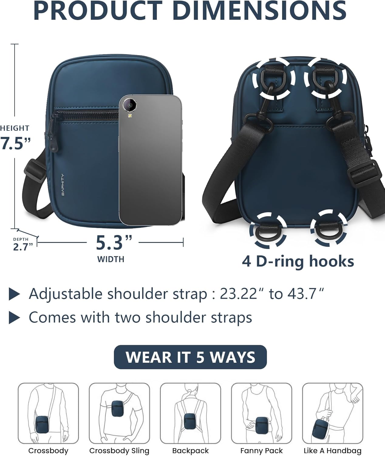 BAPHITY Crossbody Bag Sling Purses for Women Trendy - Image 4