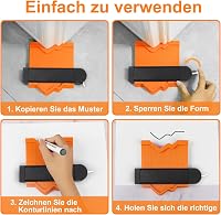 MECHEER Kontúrmérő Készlet Zárral 25+12 cm - Profilmásoló Sablon Laminált Padlóhoz, Szőnyeghez, Fához - Asztalos Jelölő Eszköz Férfiaknak 4
