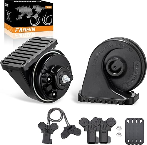 Vista 16 de FARBIN Bocina de coche compatible con Toyota/Lexus/Subaru, etc. Bocina de caracol eléctrica de tono alto y bajo de 12 V con parrilla protectora