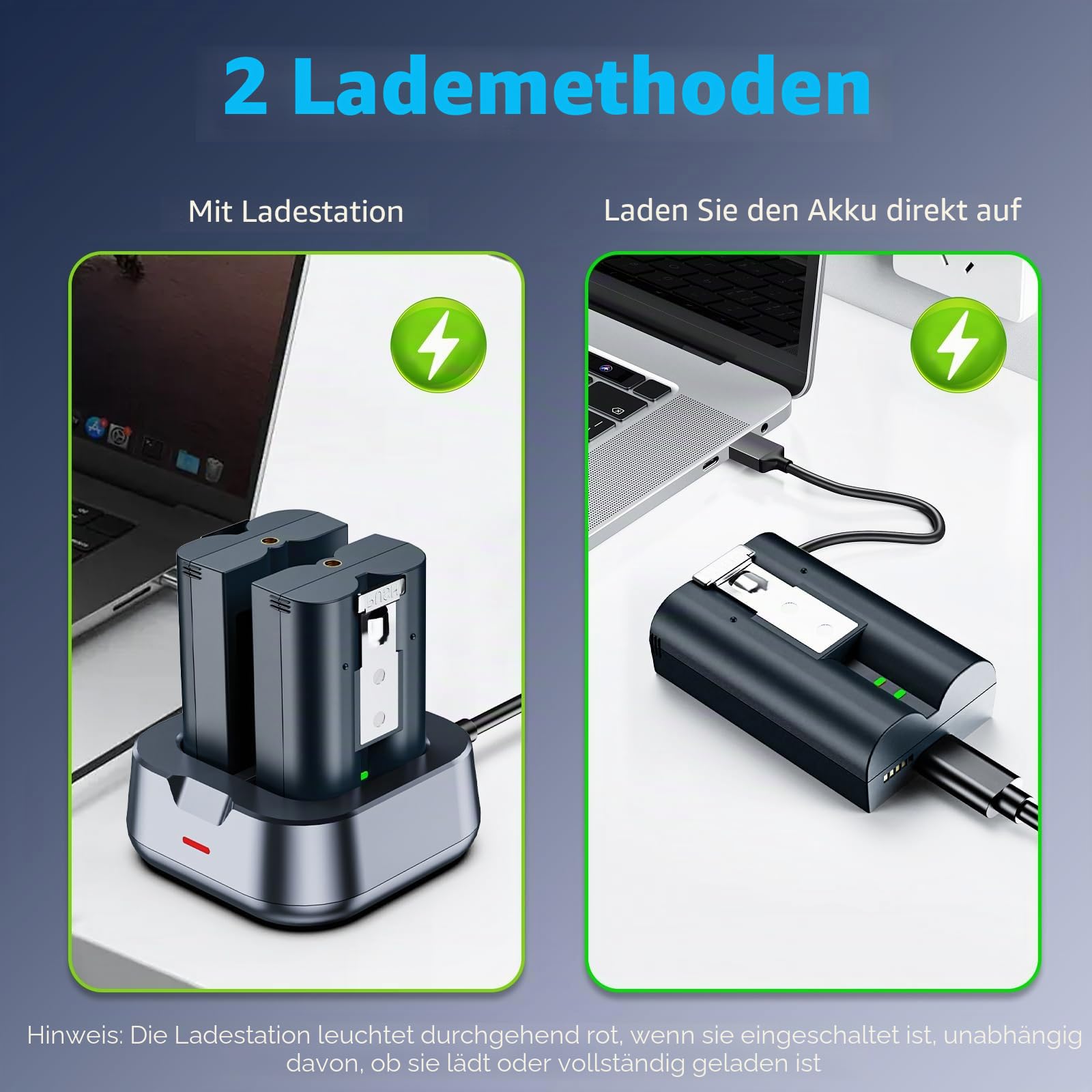 Akku Kompatibel mit Ring Kameras, 7200mAh 3,65 V Lithium-Ionen Batterie mit Ladestation für Ring Doorbell 2/3/3+/4, Stick Up Cam(2. und 3. Gen) und Spotlight Cam