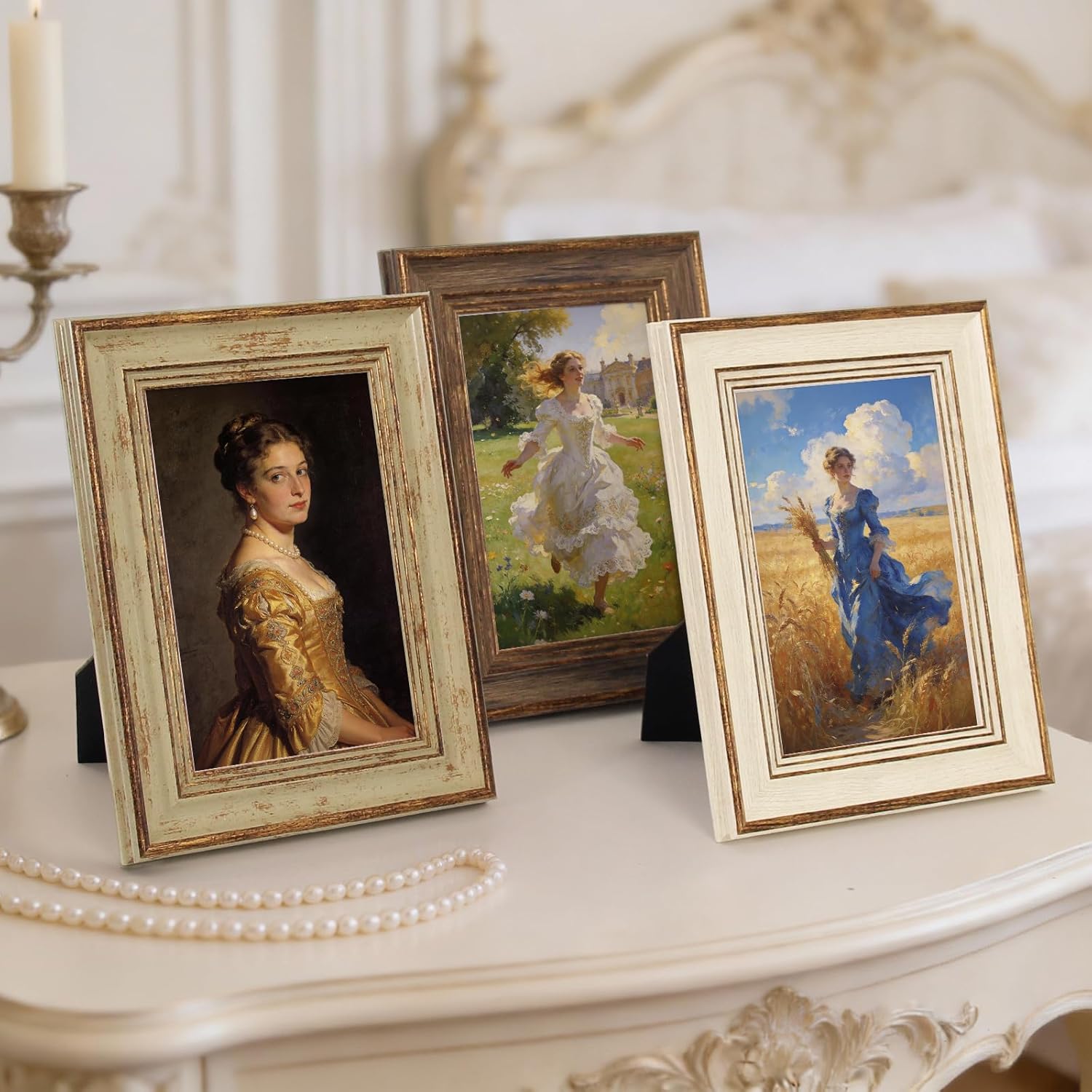 XUANLUO 3 Pack 4x6 Inch Farmhouse Rustic Picture Frame Sets Distressed Farmhouse Plastic Frame with HD plastic cover for Wall Mount or Tabletop Display - Image 3