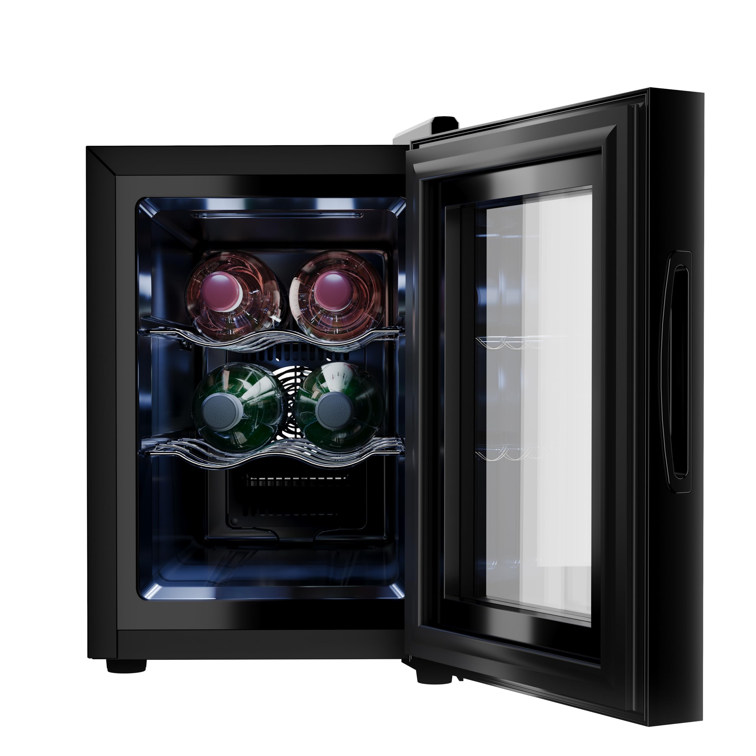 Tristar Cantinetta vino Grande Saignée – Per fino a 6 bottiglie – 17 L – Termoelettrica – Porta in vetro – Display LED touch – Luce interna – WR-7506 [Classe di efficienza energetica E]