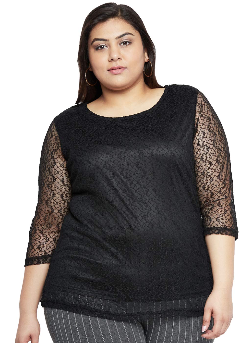aLL Plus Size Round Neck Top