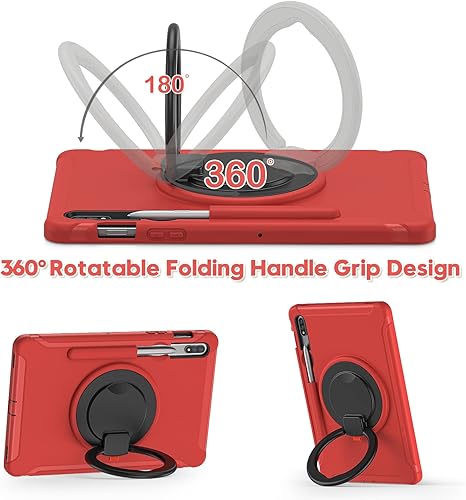 Vista 44 de ORIbox Defender - Funda para Samsung Galaxy Tab S8/Tab S7 de 11 pulgadas, protección contra caídas de cuerpo completo, parachoques 3 en 1 a prueba