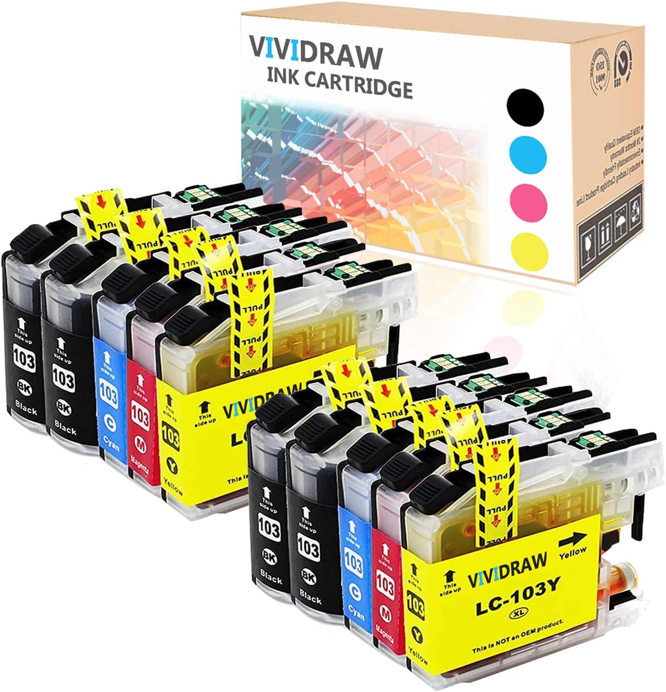 Cartucce Lc103xl Kit 10 Cartucce Inchiostro Per Brother MFC-J450dw/J470dw/J870dw - LC103/LC103XL, Colori CMYK Cartucce Brother Lc103 - Foto 14