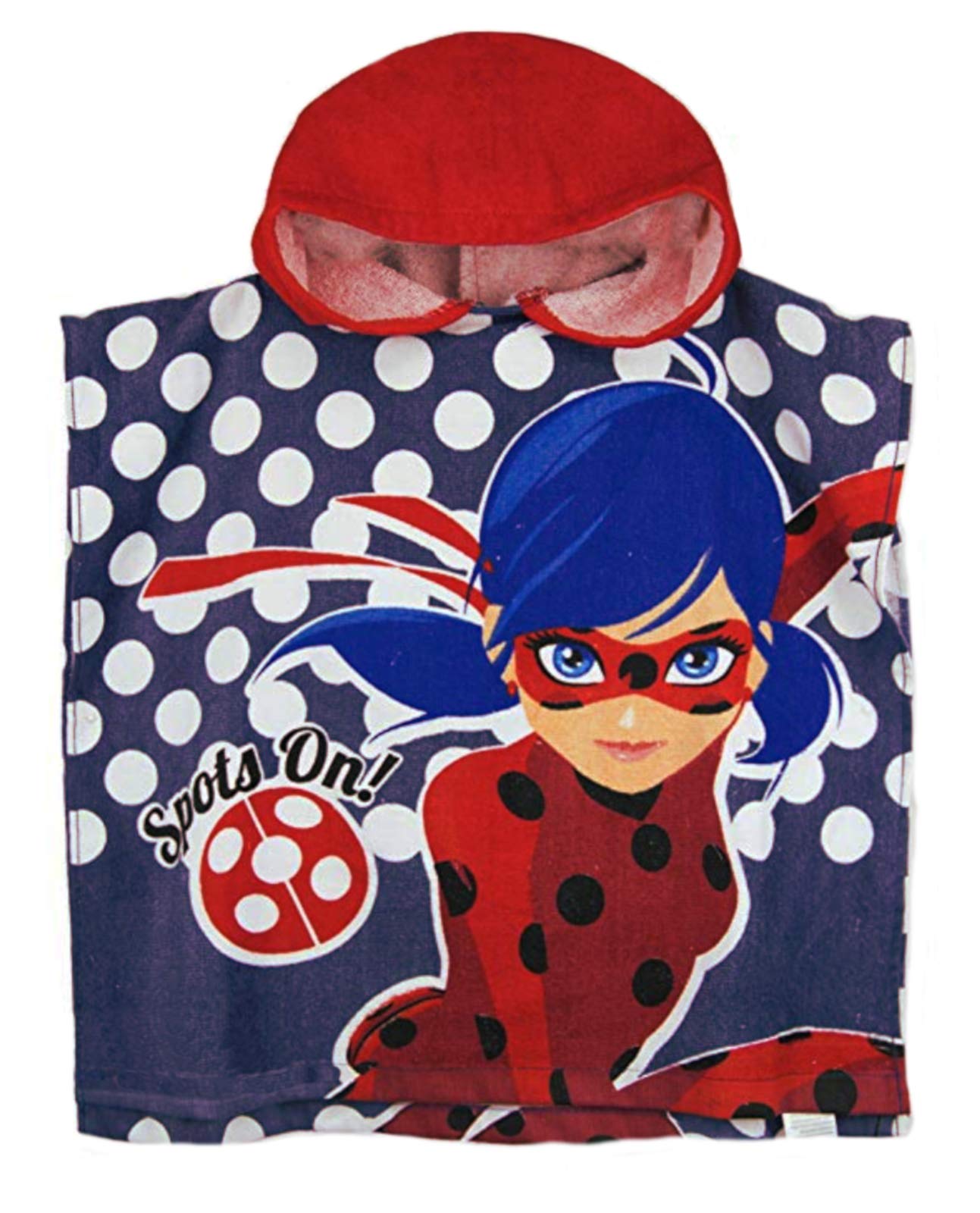 Miraculous Girls Ladybug Cotton Poncho Blue