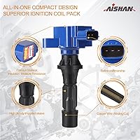 Vista 2 de Juego de 4 bobinas de encendido compatibles con Mazda 3 2006-2013, para Mazda 6 2006-2013, CX-7 2007-2012, MX-5 Miata 2006-2015 Reemplazar UF540